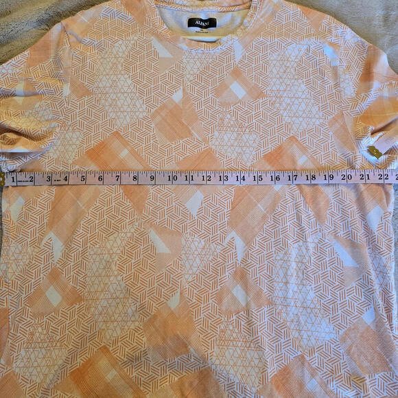 Alfani Shirt Mens Size XXL Orange Abstract Short Sleeve Crew Neck Pullover Top - Picture 5 of 6